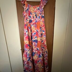 Floral Ruffle Maxi Dress
